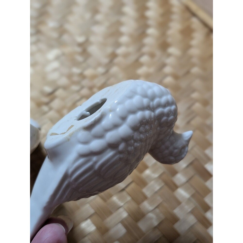 Vintage MCM White Ceramic Pheasant Figurines Pair - Hollywood Regency Home Decor - Picture 10 of 13